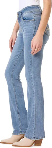 Vista 3 de WallFlower Women's Luscious Curvy Bootcut Mid-Rise Insta Stretch Juniors Jeans (Standard and Plus)