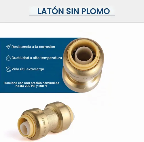 Vista 3 de Paquete de 10 acoplamientos GUOFIS de 1/2" con clip de desconexión