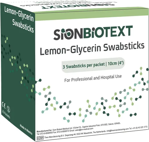 Los hisopos de limón y glicerina alivian suavemente el dolor leve y la irritación bucal, refresca la boca seca. Hisopos humedecidos con sabor a