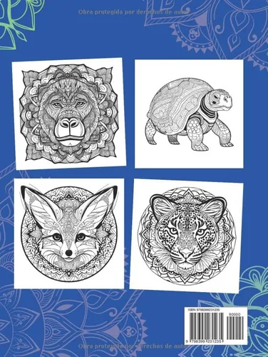 Vista 2 de Mandala, Libro Para Colorear Para Adultos, Animales Salvajes, 50 Modelos Animales Salvajes, 50 Modelos (Spanish Edition)