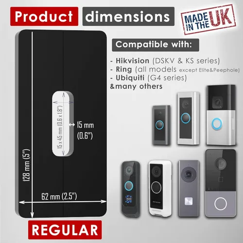 Vista 3 de No-Drill Mount for Video Battery Doorbell Plus Sticky Mount Spacer Battery Doorbell Pro 1, 2, 3, 3 Plus, 4, 2nd Gen, Wired Video Doorbell Pro, Blink
