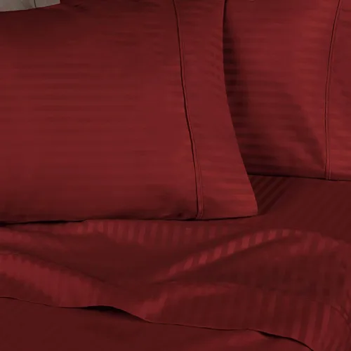 Vista 5 de Superior Juego de sábanas de algodón egipcio de 400 hilos, 1 sábana bajera elástica con bolsillo profundo, 1 sábana encimera, 1 funda de almohada