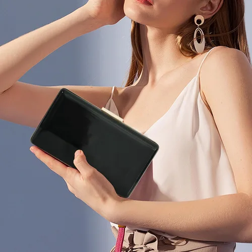 Vista 3 de Bolsos de mano de noche para mujer, bolsos de mano de charol para fiesta, boda, cóctel, baile de graduación
