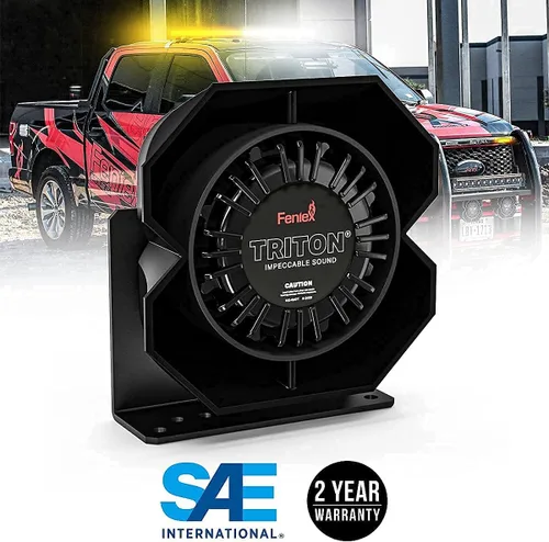 Vista 2 de Feniex Triton - Altavoz de 100 W, compatible universalmente con cualquier sirena, ultra resistente, altavoz de emergencia para vehículos