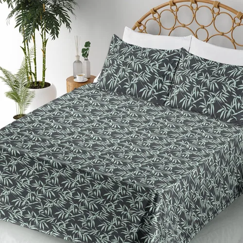 Vista 59 de Ambesonne Skull Sheet Set, Goth Roses Floral Skeleton Head Day of The Dead Ethnic Mexican Inspired, Fitted and Flat Sheet with Pillowcases Bedding