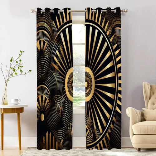 Vista 18 de Shrahala Floral Abstract Design Tier Curtains for Kitchen Windows, Minimalist Flower Illustration Window Curtain Panels Multilayer Polyester