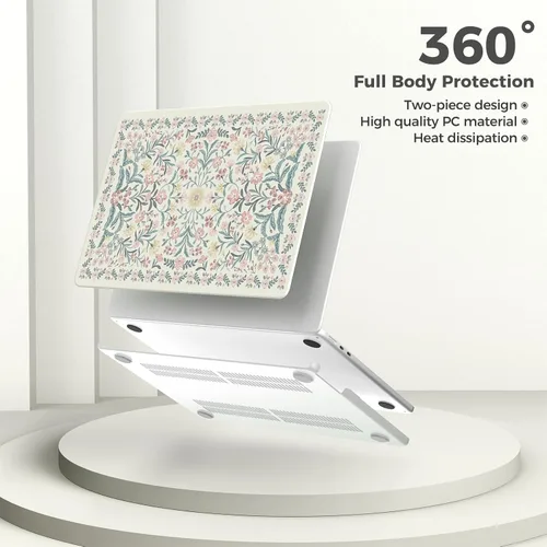 Vista 3 de iCasso para M4 MacBook Air de 13 pulgadas Funda 2025 2024-2022 M3 M2 Modelo A 3240 A3113 A2681, Funda de plástico de patrón protector resistente