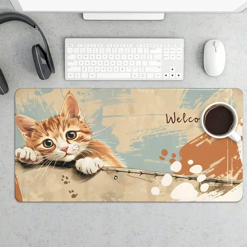 Vista 27 de Large Mouse Pad Beach Flamingos Palm Trees Rubber Base Keyboard Long Gaming Mouse pad Desk Mat Waterproof Non-Slip Protector Laptop Pads for Work