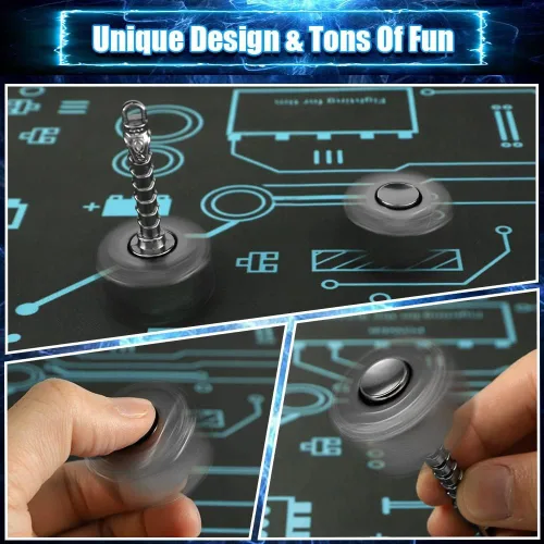 Vista 2 de Spinner Fidget Transformable, Juguete de Martillo de Mano de Metal Fidget para Niños y Adultos, Giroscopio de Punta de Dedos de Cadena Genial, Cubo