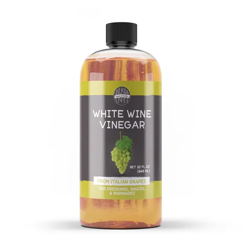 Vista 5 de Birch & Meadow 16 onzas líquidas, vinagre de vino blanco, fabricado en Italia con uvas de primera calidad, sin OMG