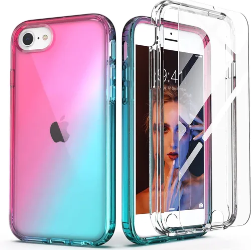 Vista 11 de IDweel para iPhone SE 2020, para iPhone 8 y 7 y SE 2022 (SE 2ª/3ª), funda protectora de cuerpo completo de ajuste delgado con amortiguación
