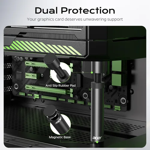 Vista 2 de acer Soporte de GPU, soporte de hundimiento de GPU, soporte de tarjeta gráfica GPU con imán y base antideslizante, soporte para tarjeta de video
