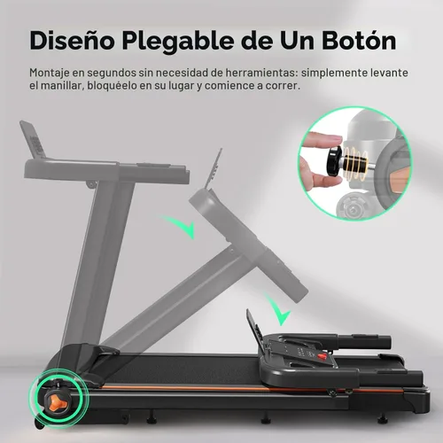 Vista 2 de YUEJIQI Treadmill with 0-15% Auto Incline, 3.5HP Quiet Brushless Foldable Treadmills for Home, Small Space Portable Running Walking Machine, 300 Lbs