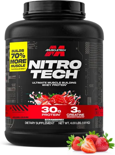 Vista 15 de Muscletech Proteína de suero en polvo (Galletas y Crema, 4 libras) - Fórmula Nitro-Tech Ultimate para construcción muscular con aislado de proteína