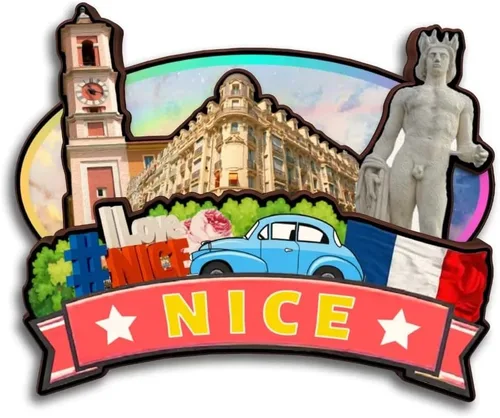 Vista 17 de Toulon Provence-Alpes-Cote d'Azur Francia - Imán para nevera Colección de madera 3D Madera hecha a mano recuerdos de la ciudad de viaje, imán