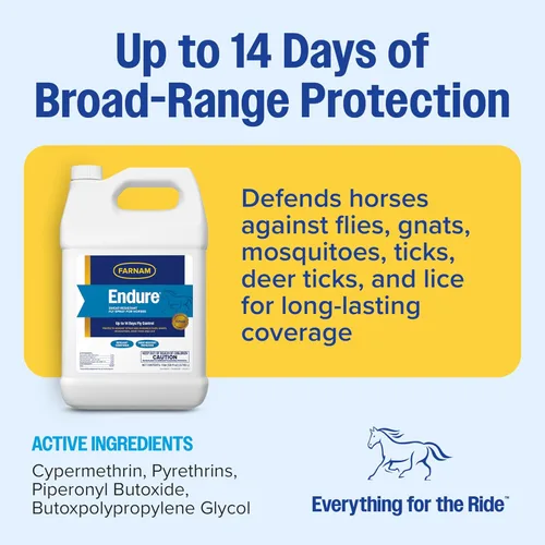 Vista 3 de Farnam Endure Aerosol de repelente de moscas resistente al sudor para caballos, fórmula resistente al sudor que dura hasta 14 días, mata y repele