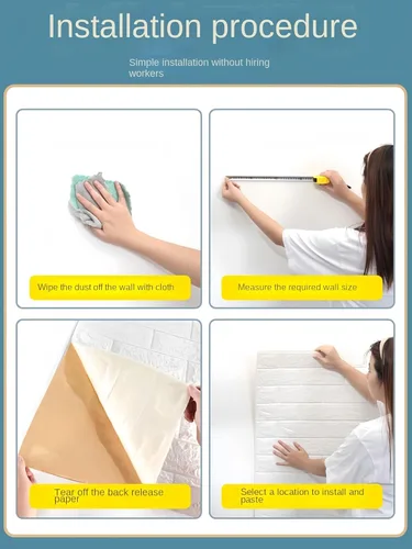 Vista 5 de Papel tapiz autoadhesivo impermeable ignífugo 3D tridimensional para pared gris, súper pegajoso, acogedor, hotel, dormitorio, renovación
