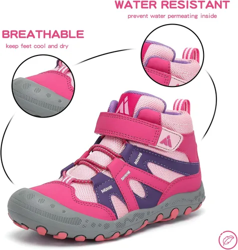 Vista 2 de Mishansha - Botas de senderismo impermeables, anticolisión y antideslizante, para niños y niñas, para uso exterior