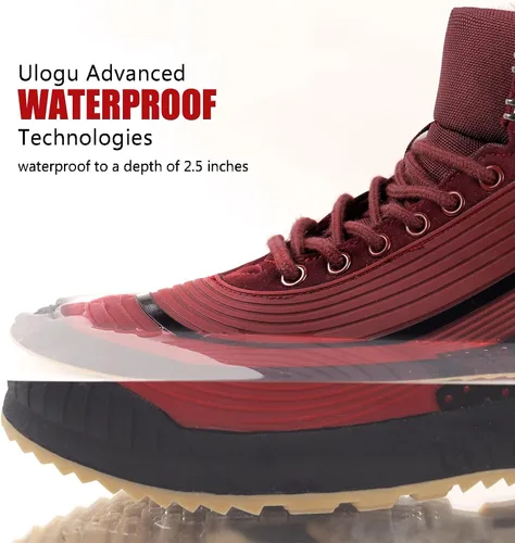 Vista 5 de ulogu Botas de nieve para mujer, impermeables, ligeras, aisladas, con forro de piel, cálidas, botines cómodos de invierno