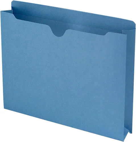 Vista 10 de Smead File Jacket, Reinforced Straight-Cut Tab, 2" Expansion, Letter Size, Blue, 50 per Box (75562) (Pack of 4)