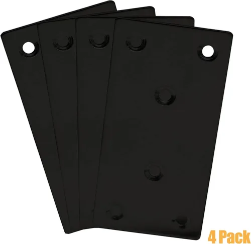 Vista 4 de 4 piezas de soporte recto plano de metal, placa de reparación de acero inoxidable de 4 x 2 pulgadas (largo x ancho), soporte de unión de conectores