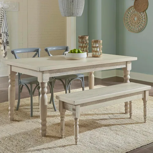 Vista 10 de Grain Wood Furniture Valerie Original - Mesa de comedor de madera maciza de 63 pulgadas, madera de granero Barnwood