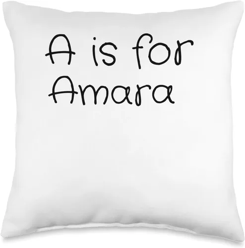 Name Amara Classroom Daughter Custom School Kids Personalized A is for Amara Name Student Kindergarten Girl Throw Pillow, 16x16, Multicolor