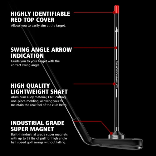Vista 4 de Varillas de alineación magnéticas de golf, palos de alineación para palos de golf, accesorios magnéticos para ayudar a entrenar el swing de golf