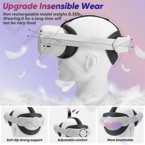 Vista 4 de Correa para la cabeza para Oculus Quest 2 accesorios de repuesto para una mayor comodidad