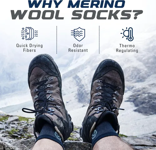 Vista 4 de CloudLine - Merino Wool Socks for Men & Women, Wool Running Socks - Light Cushion, Breathable, Moisture Wicking - Made in USA