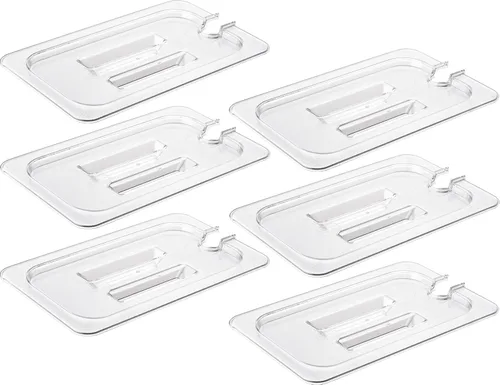 Vista 30 de CURTA Paquete de 6 sartenes NSF para alimentos, tamaño completo de 4 pulgadas de profundidad, policarbonato comercial de plástico transparente apto