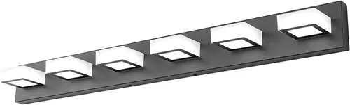 Vista 32 de Ralbay - Moderno accesorio de iluminación LED, para tocador de baño, con 4 luces, de acrílico, ideal para instalar sobre el espejo y en la pared