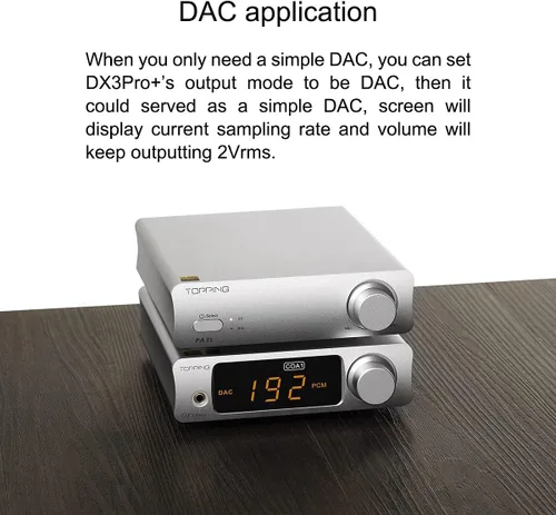 Vista 5 de Topping DX3 Pro+ ES9038Q2M Bluetooth 5.0 LDAC Decodificador de audio DSD512 DAC AMP NFCA Amplificador de auriculares Pre amplificador (negro)
