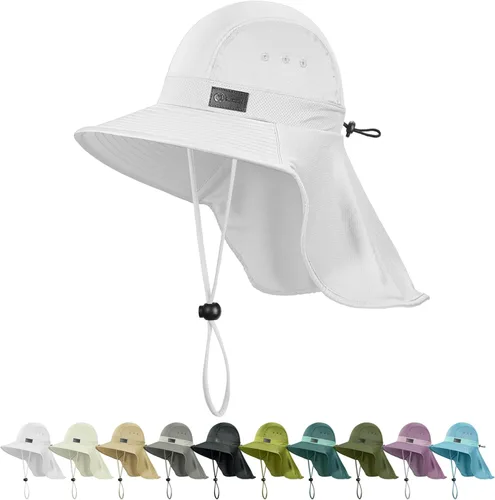 Vista 14 de Sukeen Cooling Sun Hat for Men Women UPF50+ Wide Brim Fishing Hat with Neck Flap Adjustable Foldable Bucket Hat for Hiking