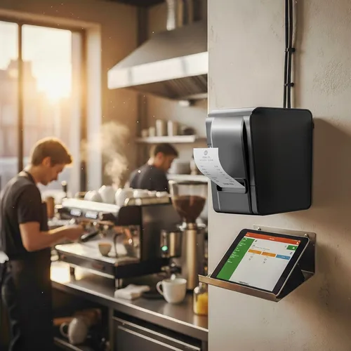 Vista 7 de Impresora de Recibos POS Rongta, Impresora Térmica de 80mm, ESC/POS, Impresora para Cocina de Restaurante con Soporte de Cortador Automático y Cajón