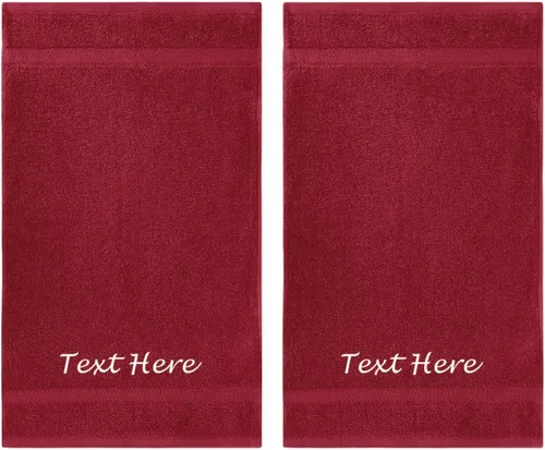 Vista 102 de Juego de Toallas Personalizadas con Texto Bordado - Paquete de 2 Sábanas de Baño de Algodón Turco Altamente Absorbentes y Súper Suaves para Spa