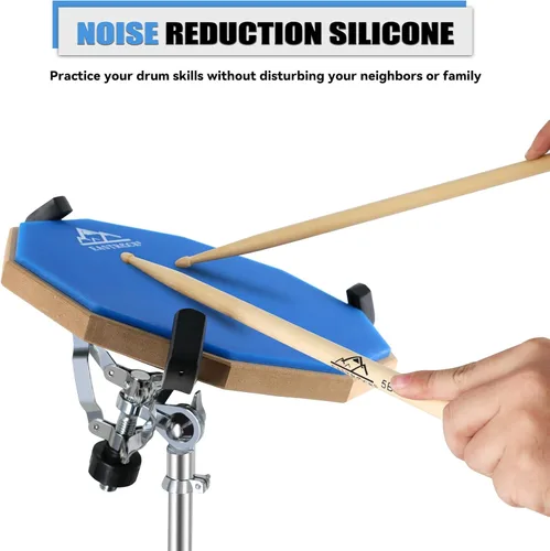 Vista 4 de EASTROCK Paquetes de Soporte para Almohadilla de Tambor de Práctica, Almohadilla de Tambor de Silicona Silenciosa de Doble Cara de 12 Pulgadas