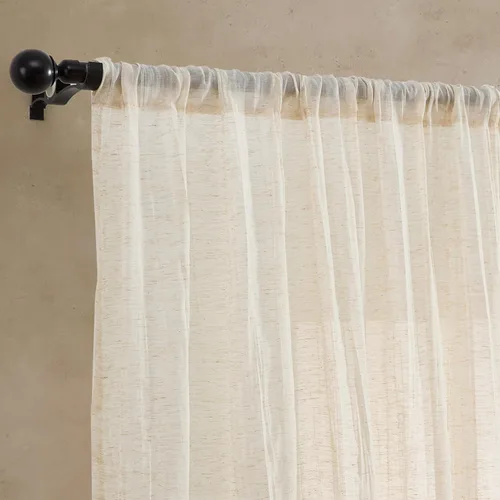 Vista 5 de French Connection - Cortina para ventana, juego de 2 paneles, semi transparente, decoración moderna del hogar, cortinas para sala de estar, comedor