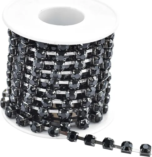 Vista 34 de KAOYOO - Cadena de cierre de diamantes de imitación de cristal de 9 metros (10 yardas) y 2 mm para manualidades de costura, decoración de bricolaje