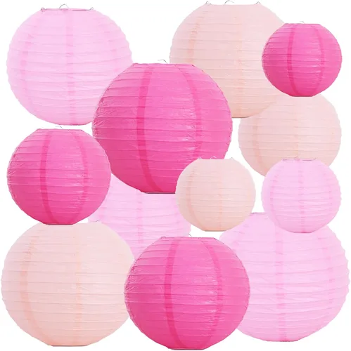 Vista 17 de BEISHIDA 10 Linternas de Papel Blancas Decorativas Chinas/Japonesas Colgantes Redondas de Papel Lámpara para Cumpleaños, Bodas, Navidad, Nupcial