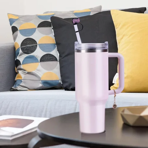 Vista 7 de (2+1) 2 cubiertas de paja de constelación para copa Stanley de 30 y 40 onzas, 0.394 in con 1 pieza Stanley Cup de circón accesorios de constelación