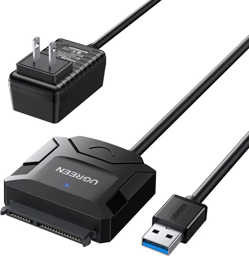 UGREEN cable adaptador SATA a USB 3.0 para lector de disco duro SSD/HDD de 3.5 2.5 pulgadas SATA III convertidor de disco duro compatible con UASP,