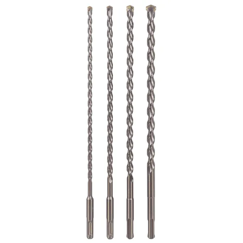 Juego de 4 brocas SDS Plus de 12 pulgadas, punta de carburo, brocas de martillo giratorio para ladrillo, piedra, hormigón (1/4 x 12 pulgadas, 5/16 x