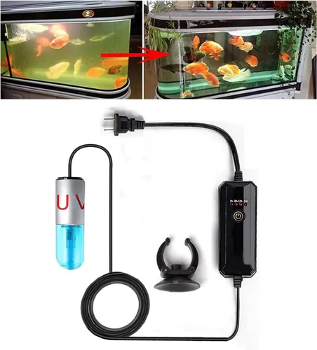 Vista 6 de Luz de Limpieza de Acuario JackSuper de 3W para Tanque de Peces, Luz Verde para Limpieza de Algas, Agua Limpia, Lámpara para Tanque de Filtro