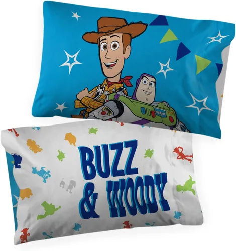 Jay Franco Disney Pixar Toy Story You've Got A Friend in Me - Juego de 2 fundas de almohada – Ropa de cama súper suave de doble cara para niños con