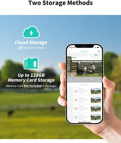 Vista 6 de LIWAN - Cámara de seguridad celular 4G LTE inalámbrica para exteriores, cámara de seguridad solar sin WiFi, cobertura completa de 360°, visión