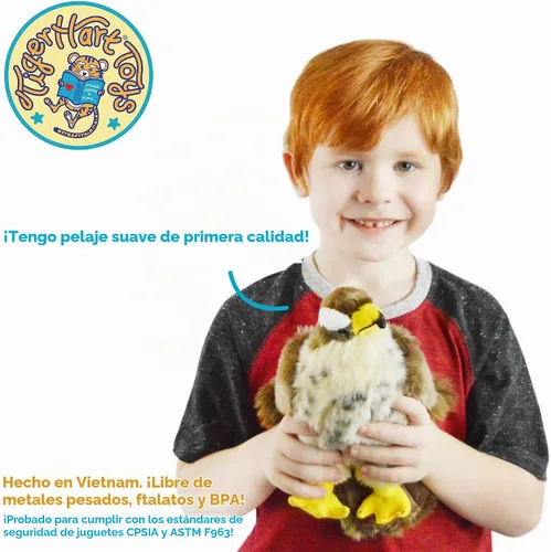 Vista 5 de TigerHart Percival El Halcón Peregrino - Animal de peluche de 9 pulgadas de felpa