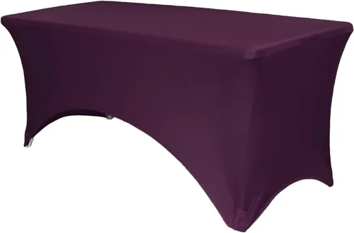 Vista 20 de YOUR CHAIR COVERS - Fundas rectangulares de elastano para mesas de 4 pies, manteles ajustados para eventos de boda, decoraciones de patio, tela