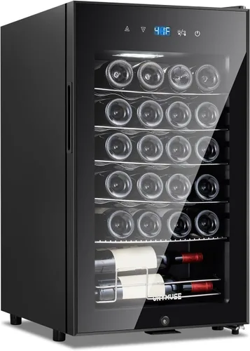 Vista 28 de Refrigerador de vino con compresor de 12 botellas con cerradura, refrigerador de vino independiente, control de temperatura digital de 41 °F a 64