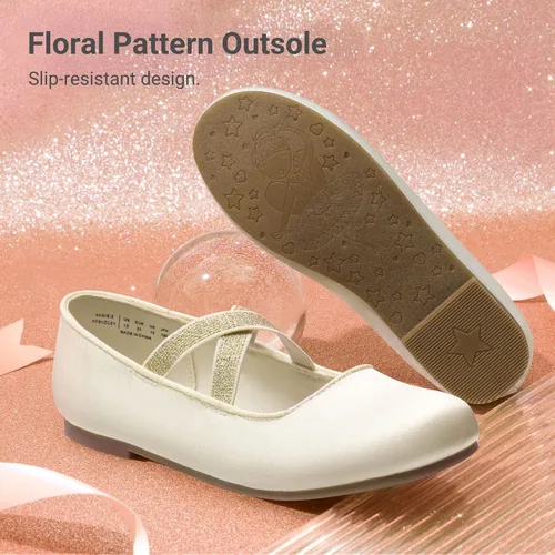 Vista 6 de DREAM PAIRS Zapatos de vestir tipo bailarina, de piso, para niñas Mary Jane